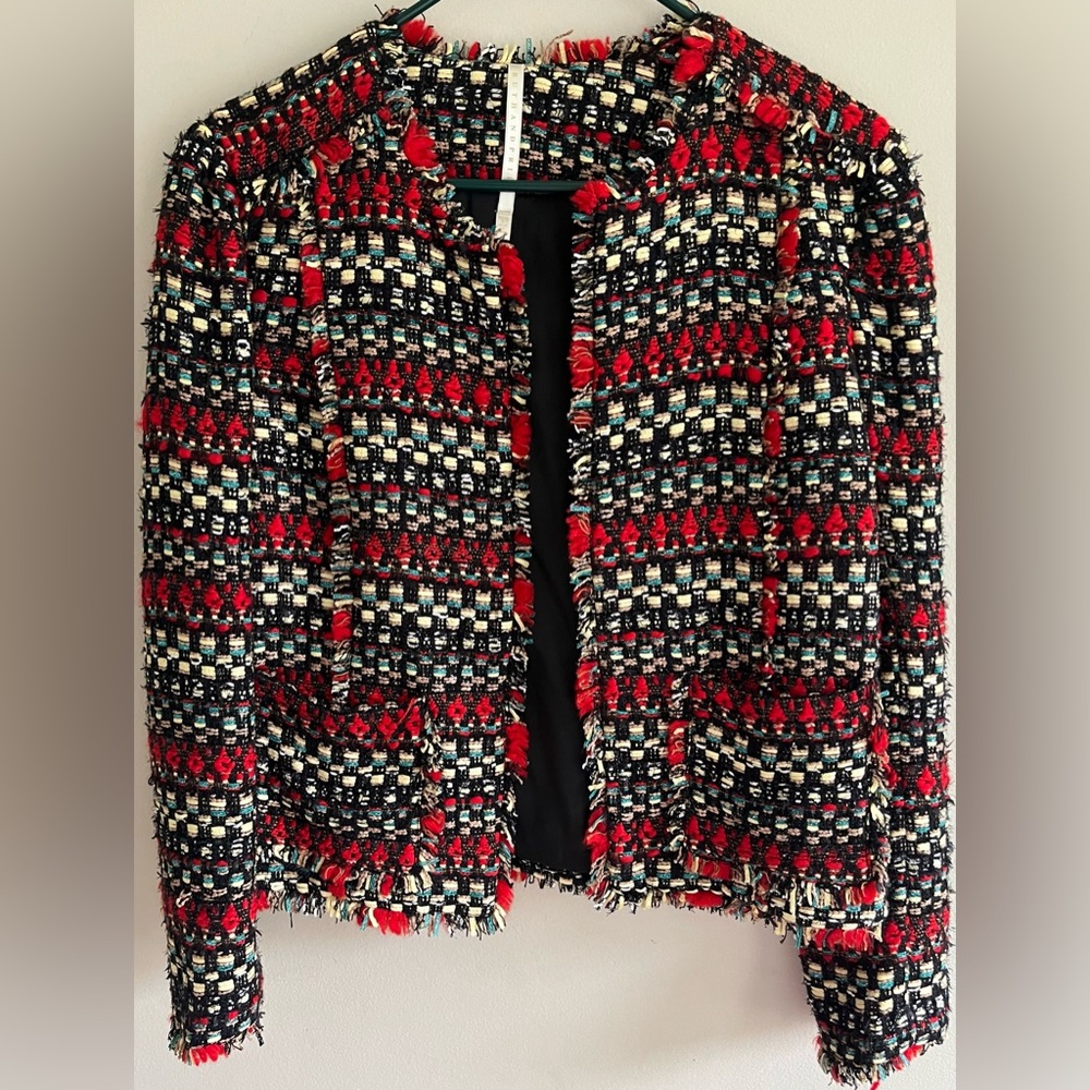 Truth and Pride Tweed Fringe Jacket